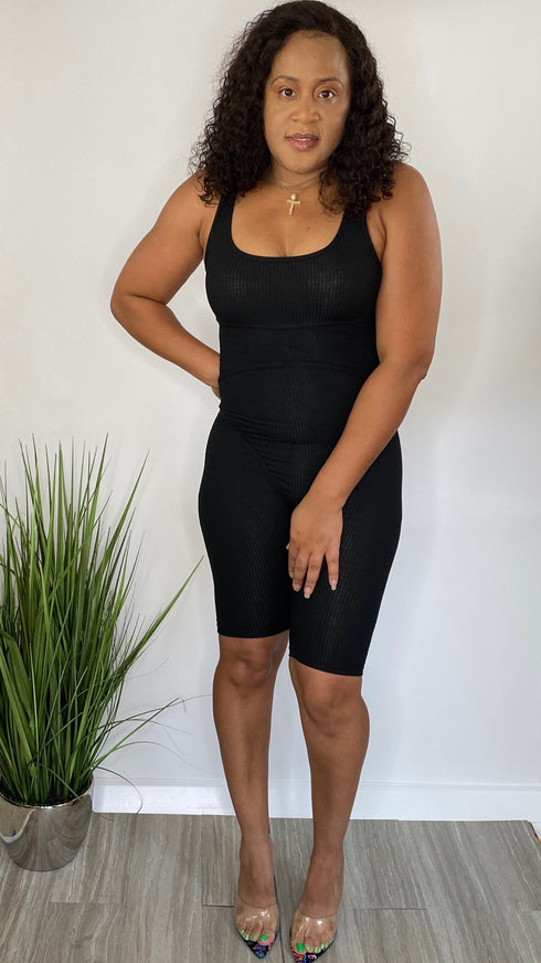 Feel the Vibes |  black romper